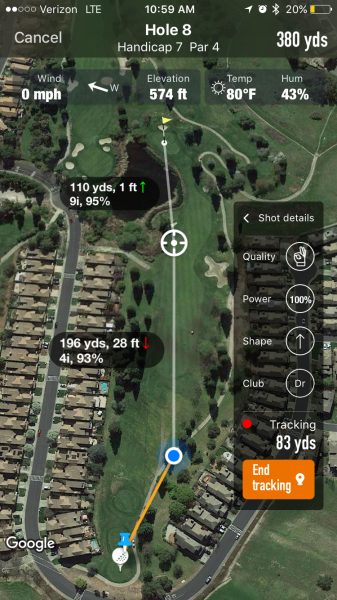 golf app shot tracking