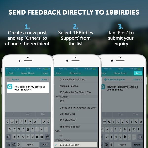 18Birdies Step by Step Support Image