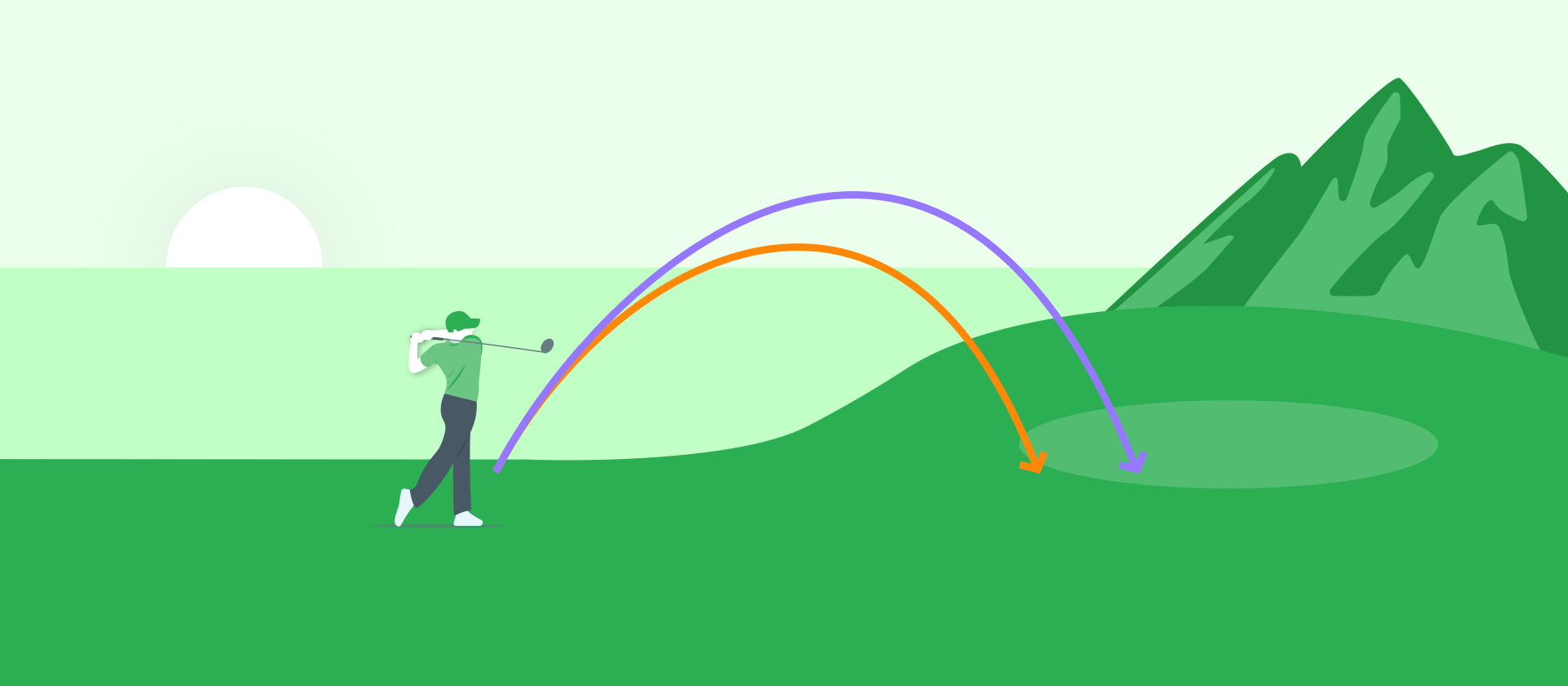 How does altitude affect the distance of a golf shot if I’m in the mountains vs sea level?