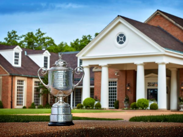 Wanamaker Trophy in front of Bellerive Country Club