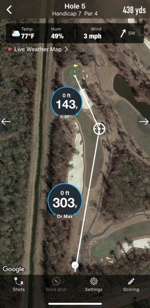 GPS of Hole 5 at TPC Louisiana