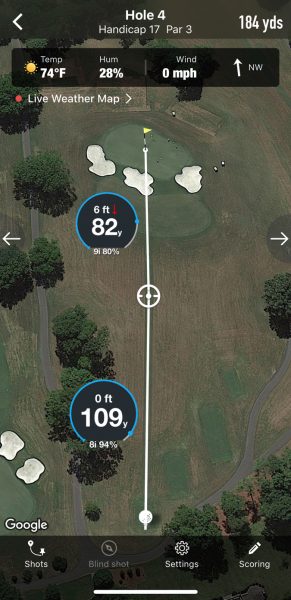 GPS of Hole 4 at Quail Hollow