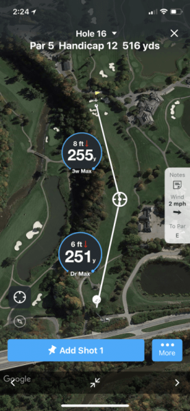 18Birdies GPS Overview of Hole 16